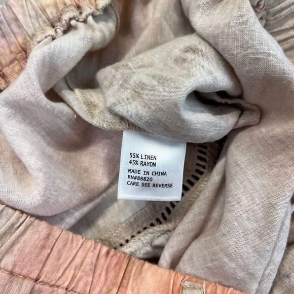 Rachel Zoe Linen Blend Palm Tree Tiered Maxi Skirt Women Lg Beach Tropical Print - Picture 5 of 9